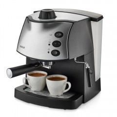 Еспресо машина MUHLER MCM-1587, 850W, 15 бара, 1.5 литра, Крема диск, 2 цедки, Инокс/черен