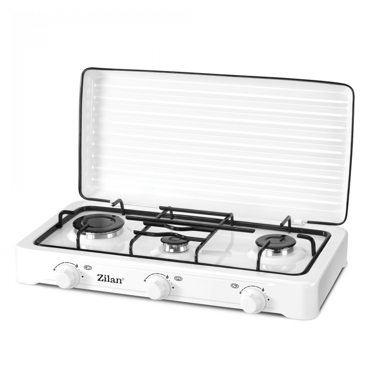 Газов котлон с три нагревателни зони ZILAN ZLN-0032, 62x36 cm, LPG, Емайлиран, Бял Газов котлон с три нагревателни зони ZILAN ZLN-0032, 62x36 cm, LPG, Емайлиран, Бял в Котлони - zilan | Alleop