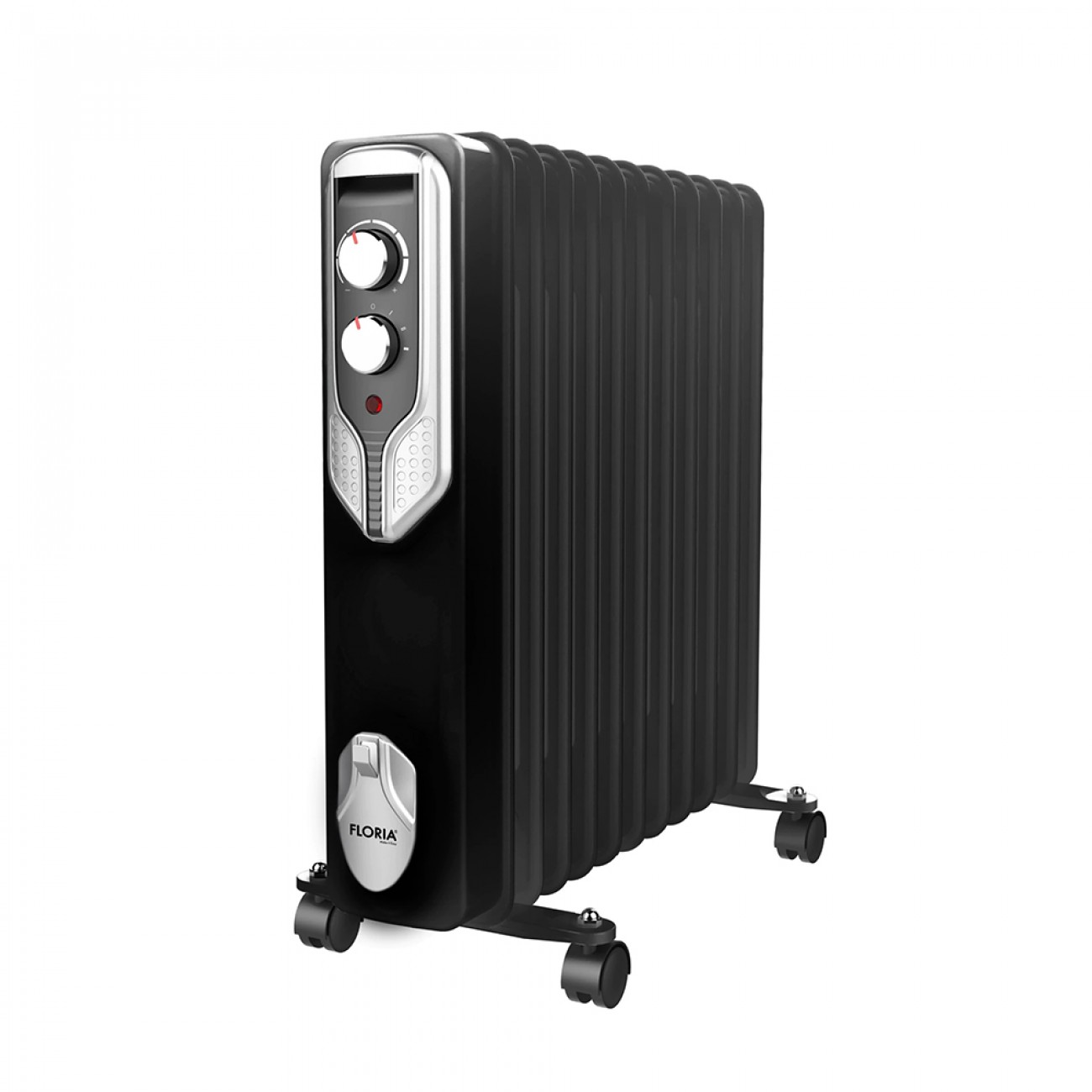 Маслен радиатор Floria ZLN-3666, 2500W, 11 ребра, Регулируем термостат, Черен Маслен радиатор Floria ZLN-3666, 2500W, 11 ребра, Регулируем термостат, Черен в Маслени радиатори - Floria | Alleop