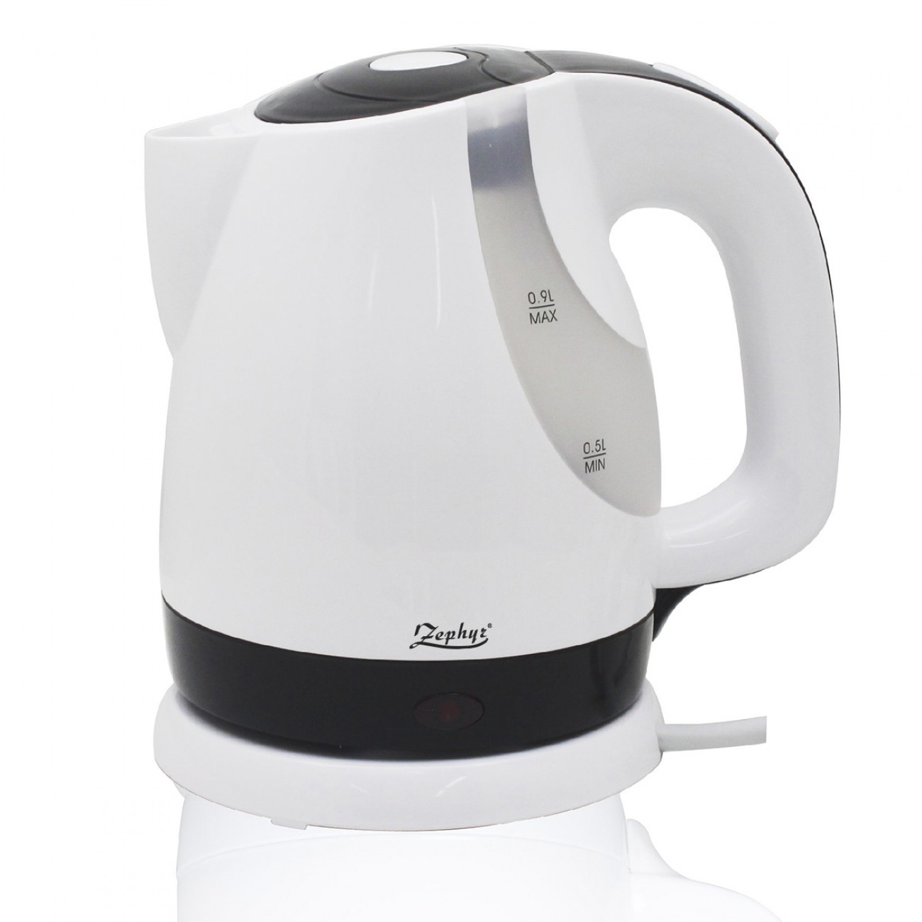 Ел. кана ZEPHYR ZP 1230 CY, 1300W, 0.9 литра, Безжична, Бялa/ Черна Ел. кана ZEPHYR ZP 1230 CY, 1300W, 0.9 литра, Безжична, Бялa/ Черна в Електрически кани - ZEPHYR | Alleop