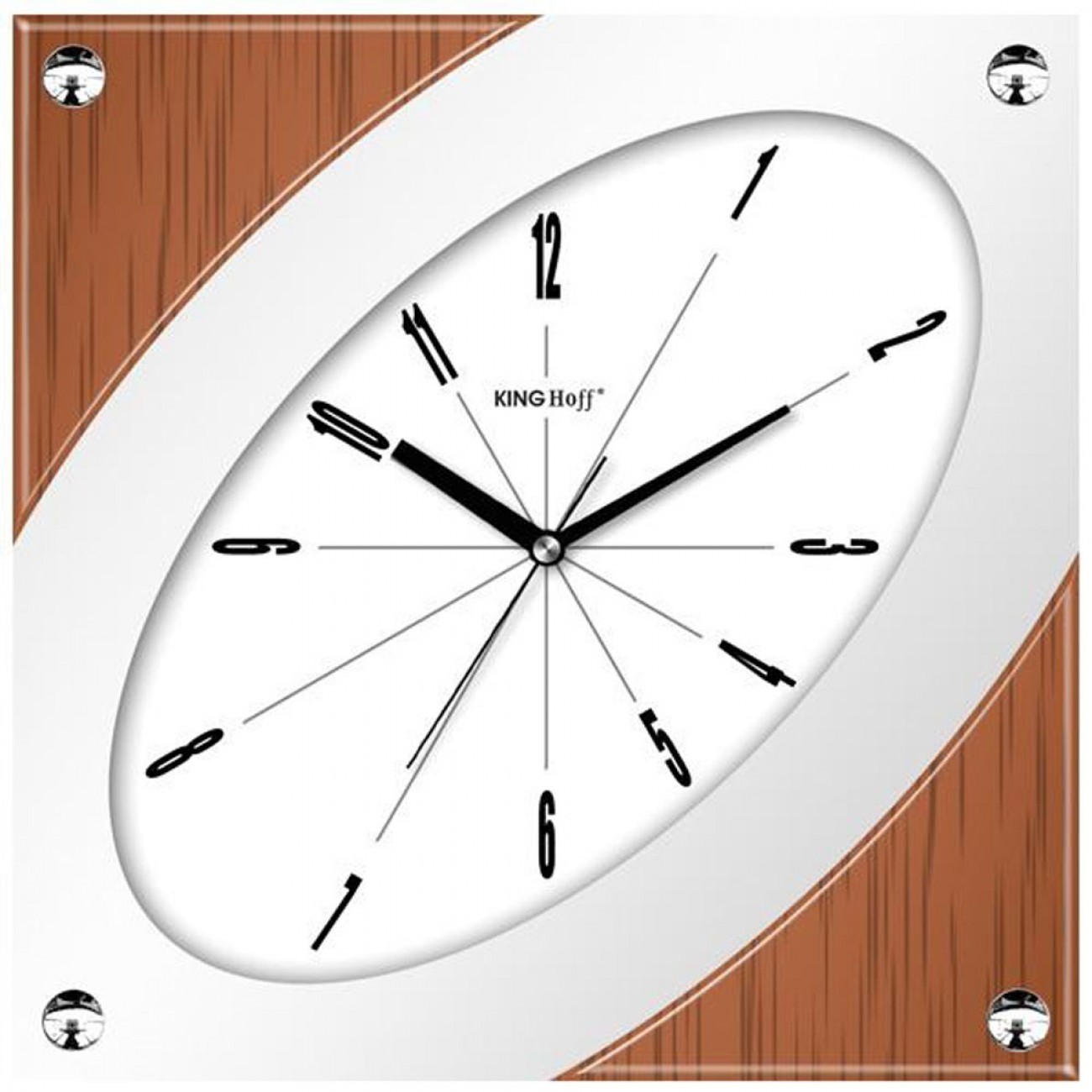 Стенен часовник KingHoff KH 5020, 32 см, Аналогов, Кафяв/бял Стенен часовник KingHoff KH 5020, 32 см, Аналогов, Кафяв/бял в Стенни часовници - Kinghoff | Alleop