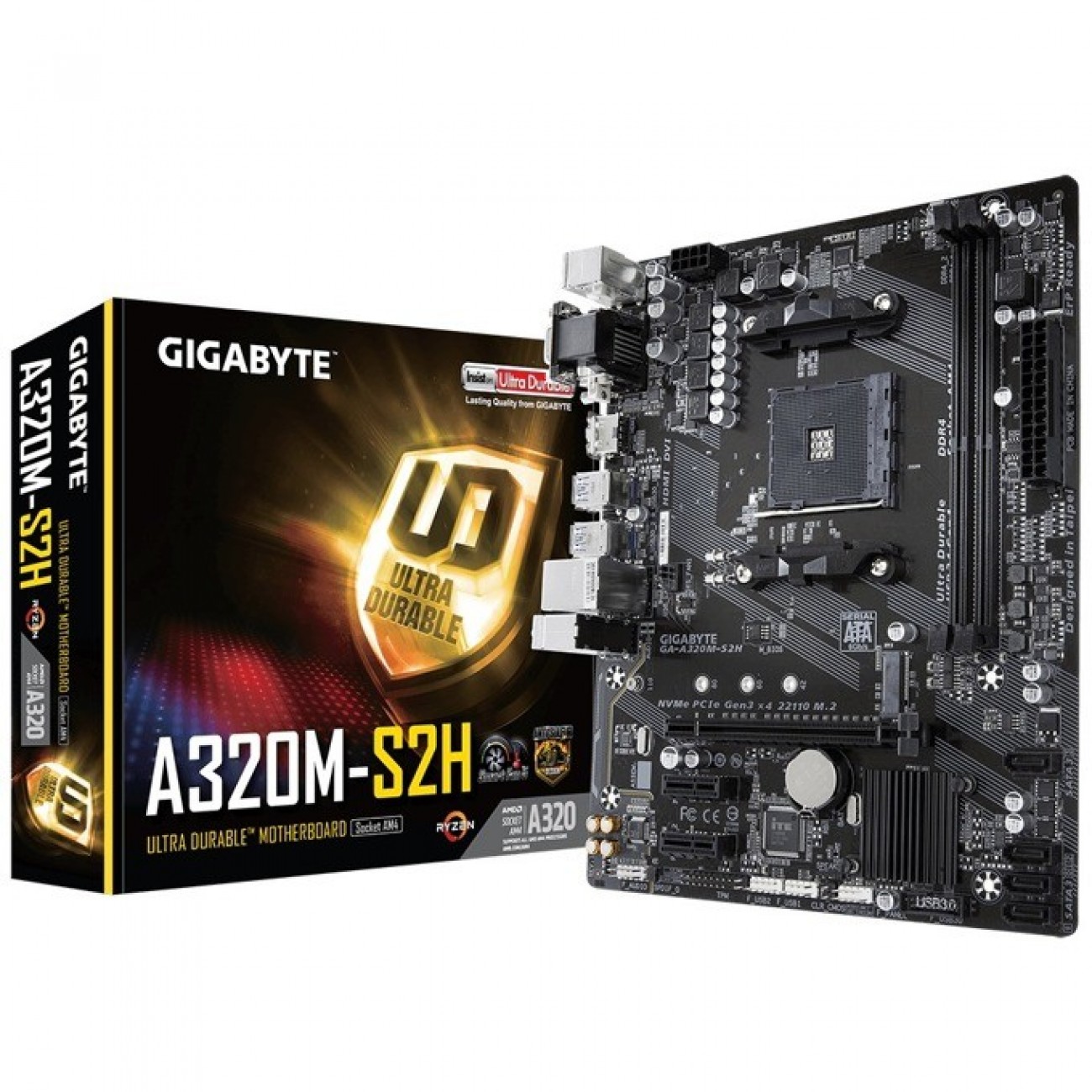Дънна платка Gigabyte A320M-S2H, A320, AM4, DDR4, 4x SATA 6Gb/s, 1x M.2 slots, 4x USB 3.1, mATX Дънна платка Gigabyte A320M-S2H, A320, AM4, DDR4, 4x SATA 6Gb/s, 1x M.2 slots, 4x USB 3.1, mATX в Дънни платки за AMD процесори - | Alleop