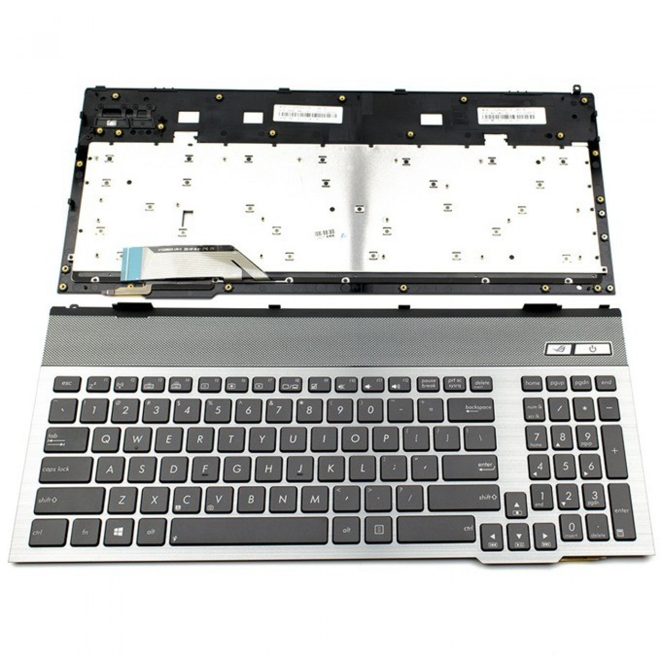 Клавиатура за Asus G55/G57, US, с рамка, с подсветка, сива рамка с черни бутони Клавиатура за Asus G55/G57, US, с рамка, с подсветка, сива рамка с черни бутони в Резервни части - | Alleop