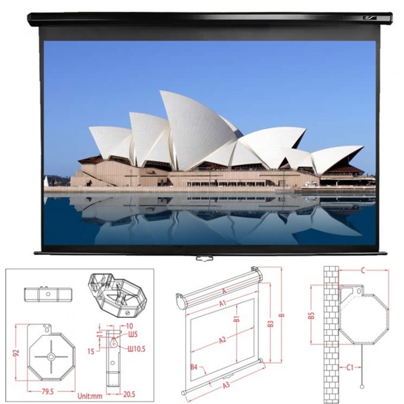 Екран Elite Screens 136 (345.44 cm), 243.84 x 243.84 cm ползваема площ, окачване на стена/таван, 2г. Екран Elite Screens 136 (345.44 cm), 243.84 x 243.84 cm ползваема площ, окачване на стена/таван, 2г. в Екрани за проектори - | Alleop
