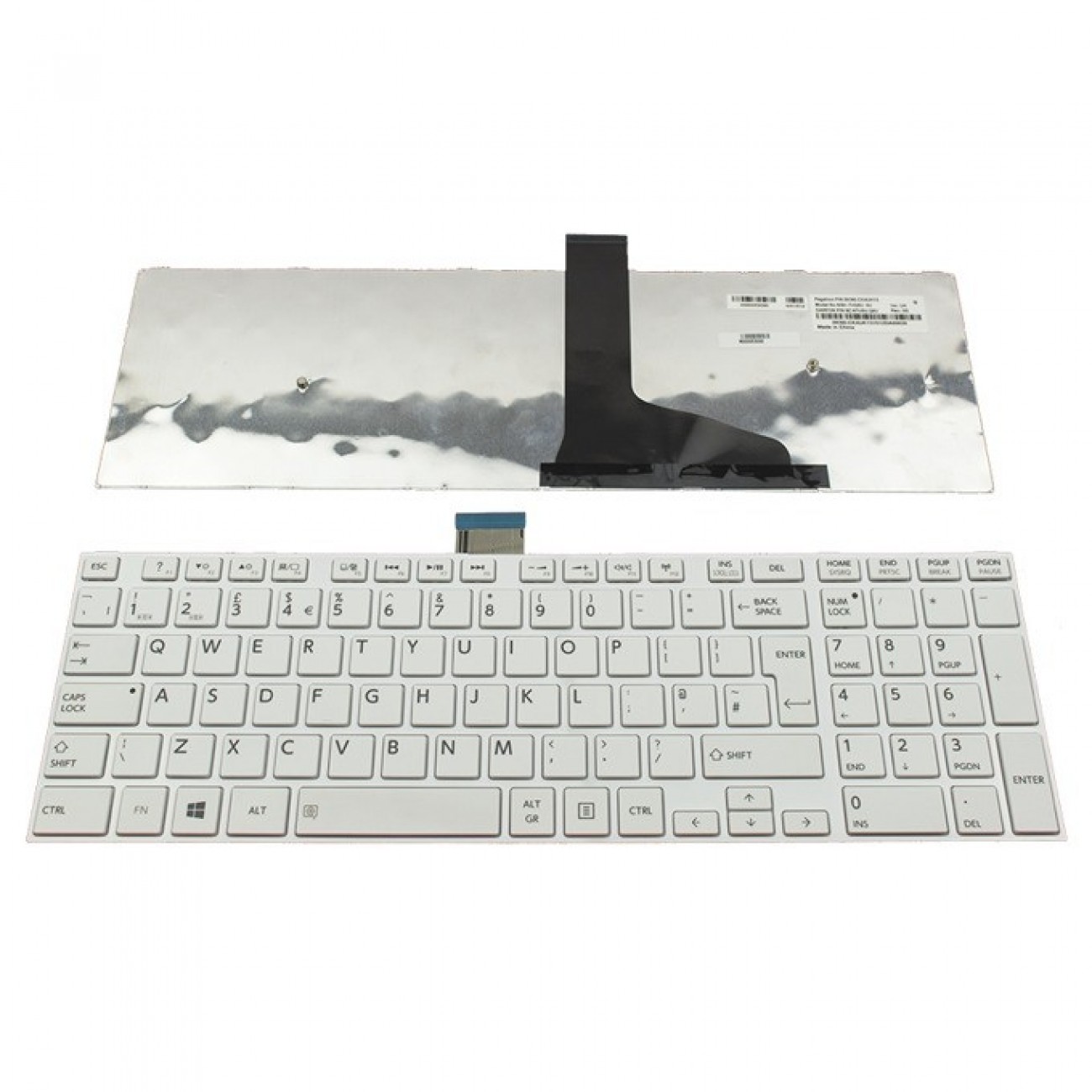 Клавиатура за Toshiba Satellite C50/C50-A/C50D/C55-A/C55D/C55T, UK, с рамка, бяла Клавиатура за Toshiba Satellite C50/C50-A/C50D/C55-A/C55D/C55T, UK, с рамка, бяла в Резервни части - | Alleop