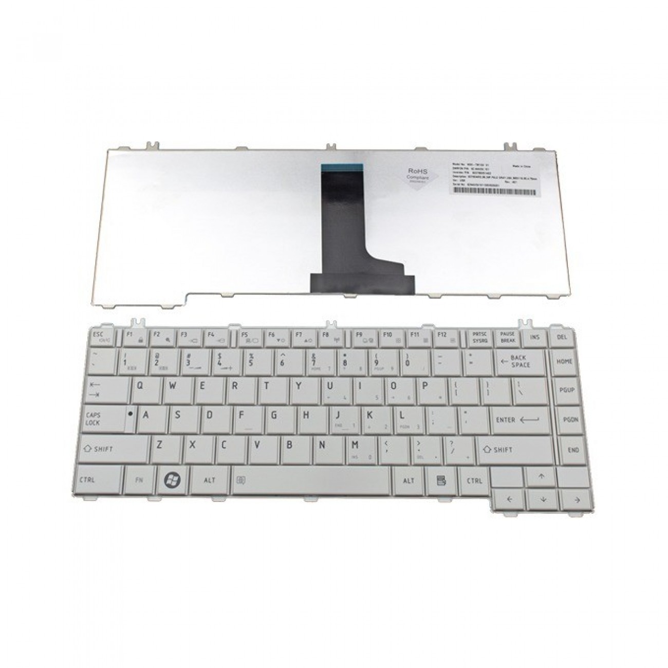 Клавиатура за лаптоп Toshiba Satellite, съвместима със серия L600/L630/L640/L645, US, бяла Клавиатура за лаптоп Toshiba Satellite, съвместима със серия L600/L630/L640/L645, US, бяла в Резервни части - OEM | Alleop