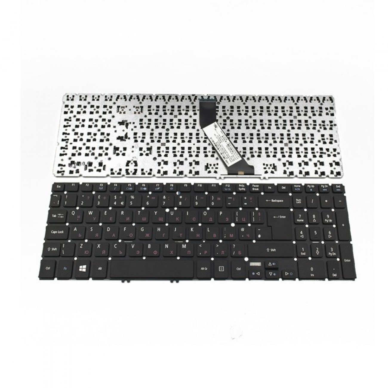 Клавиатура за лаптоп Acer, съвместима със серия Aspire V5-572/V5-552/V5-573, UK, с кирилица, без рамка, с черни бутони Клавиатура за лаптоп Acer, съвместима със серия Aspire V5-572/V5-552/V5-573, UK, с кирилица, без рамка, с черни бутони в Резервни части - OEM | Alleop