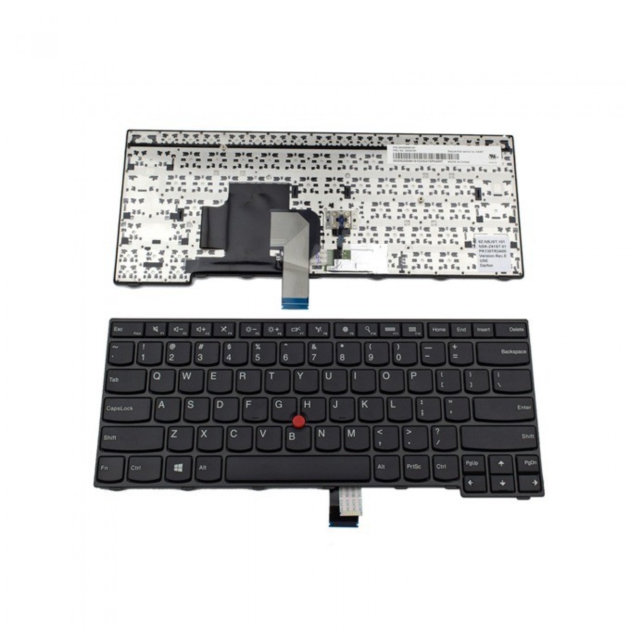 Клавиатура за лаптоп Lenovo, съвместима със серия Thinkpad E450/E455/E450C, US, без рамка, с черни бутони Клавиатура за лаптоп Lenovo, съвместима със серия Thinkpad E450/E455/E450C, US, без рамка, с черни бутони в Резервни части - OEM | Alleop