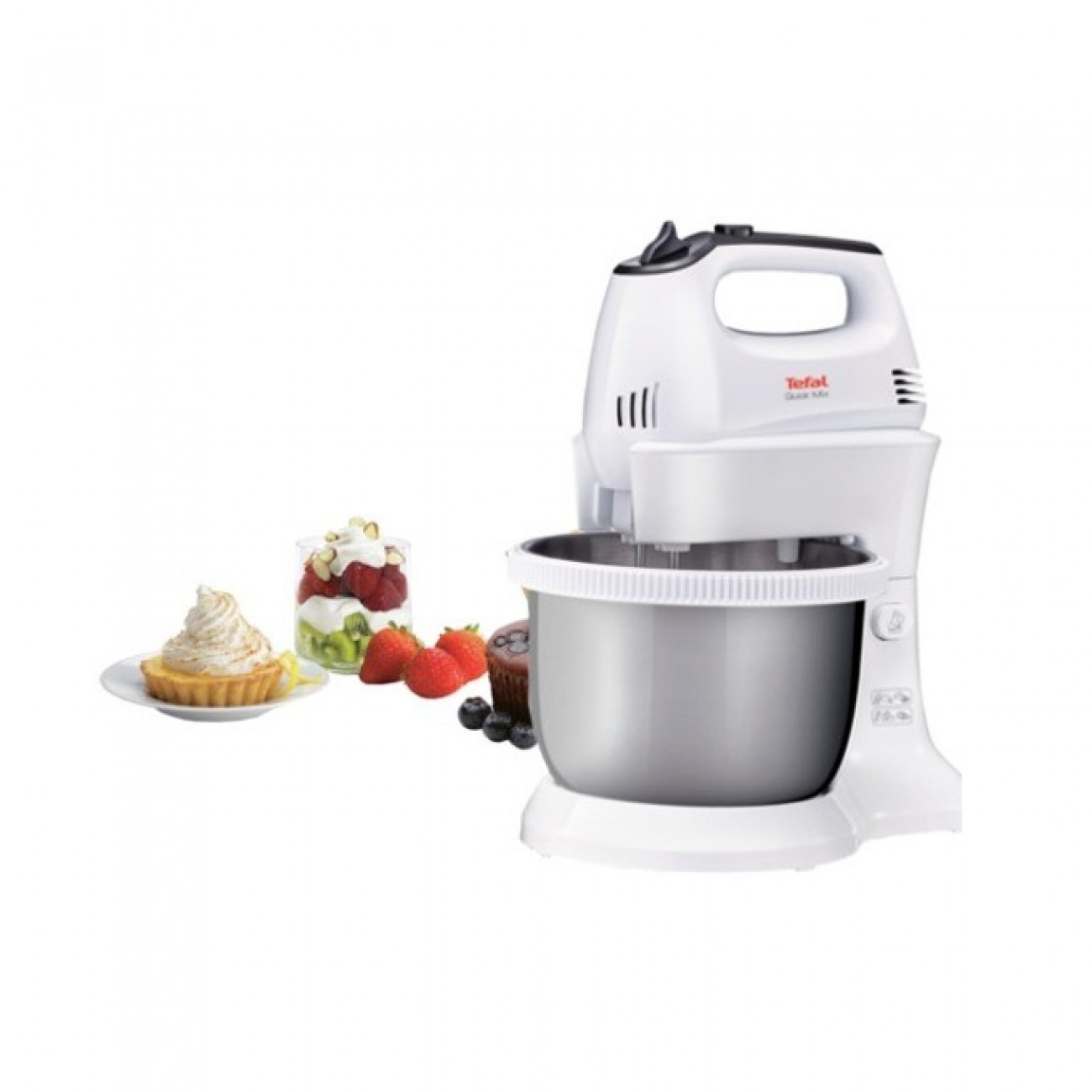 Миксер Tefal HT312138, 300 W, 5 степени на работа, с турбо, бъркалки за ...