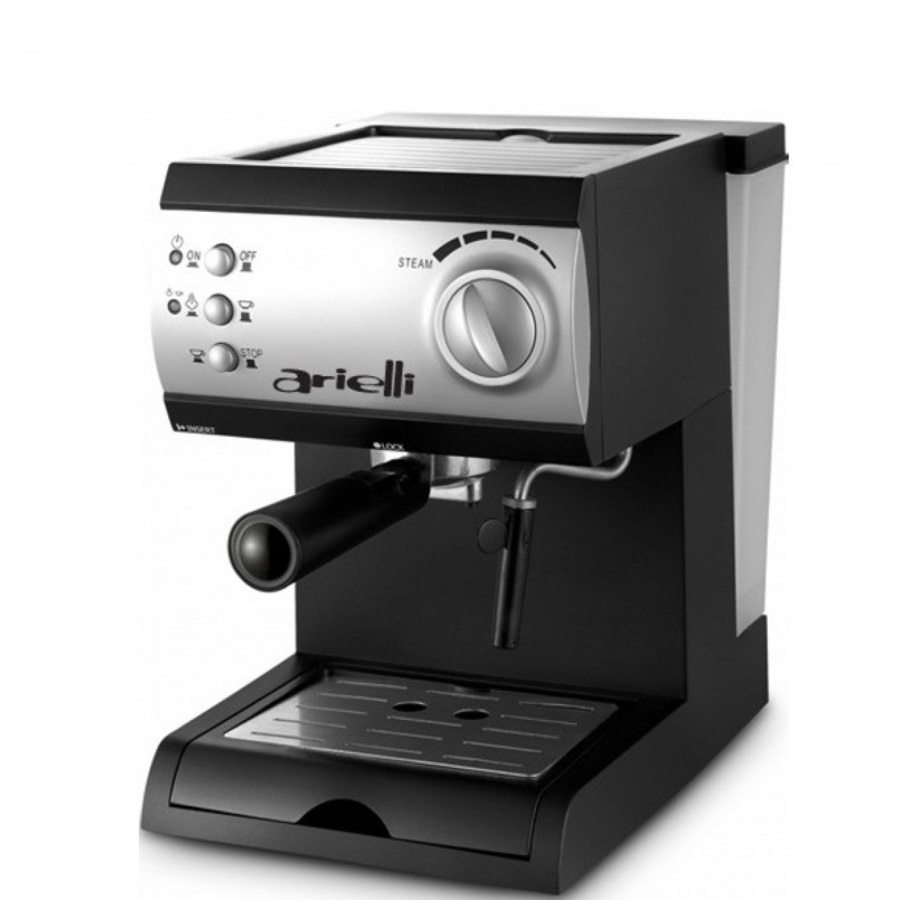 Ръчна еспресо машина Arielli KM-150BS, 1050W, 1.5 л. воден резервоар, 15 бара налягане, черна Ръчна еспресо машина Arielli KM-150BS, 1050W, 1.5 л. воден резервоар, 15 бара налягане, черна в Еспресо машини - Arielli | Alleop